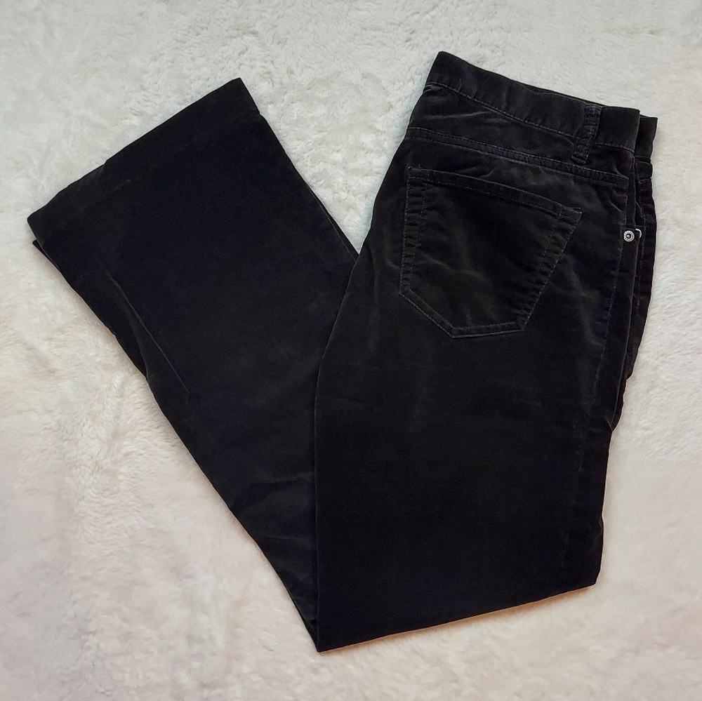 Express Mid Rise Bootcut Velour-like Black Pants Size 6